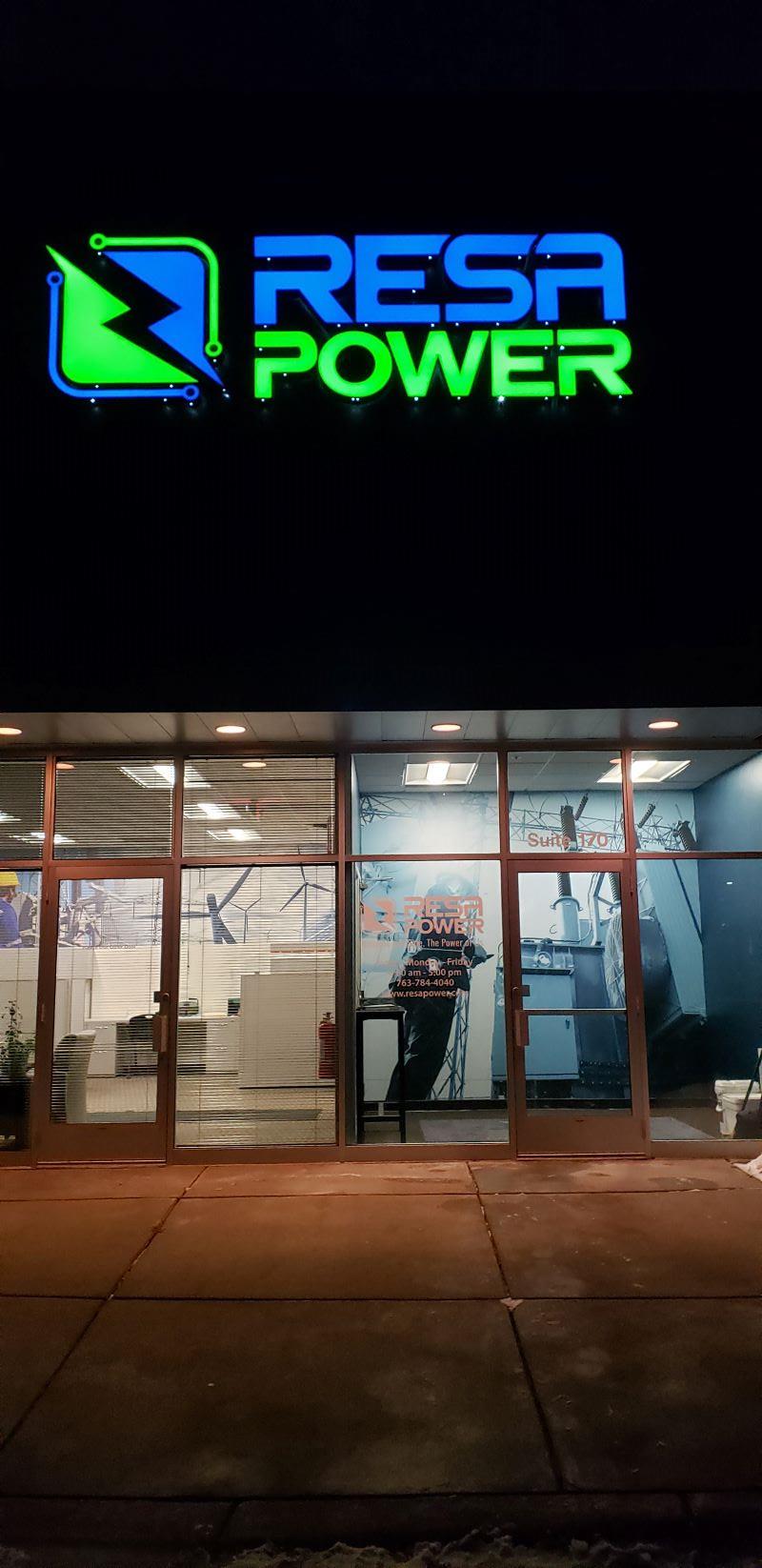 Resa Power Backlit Sign